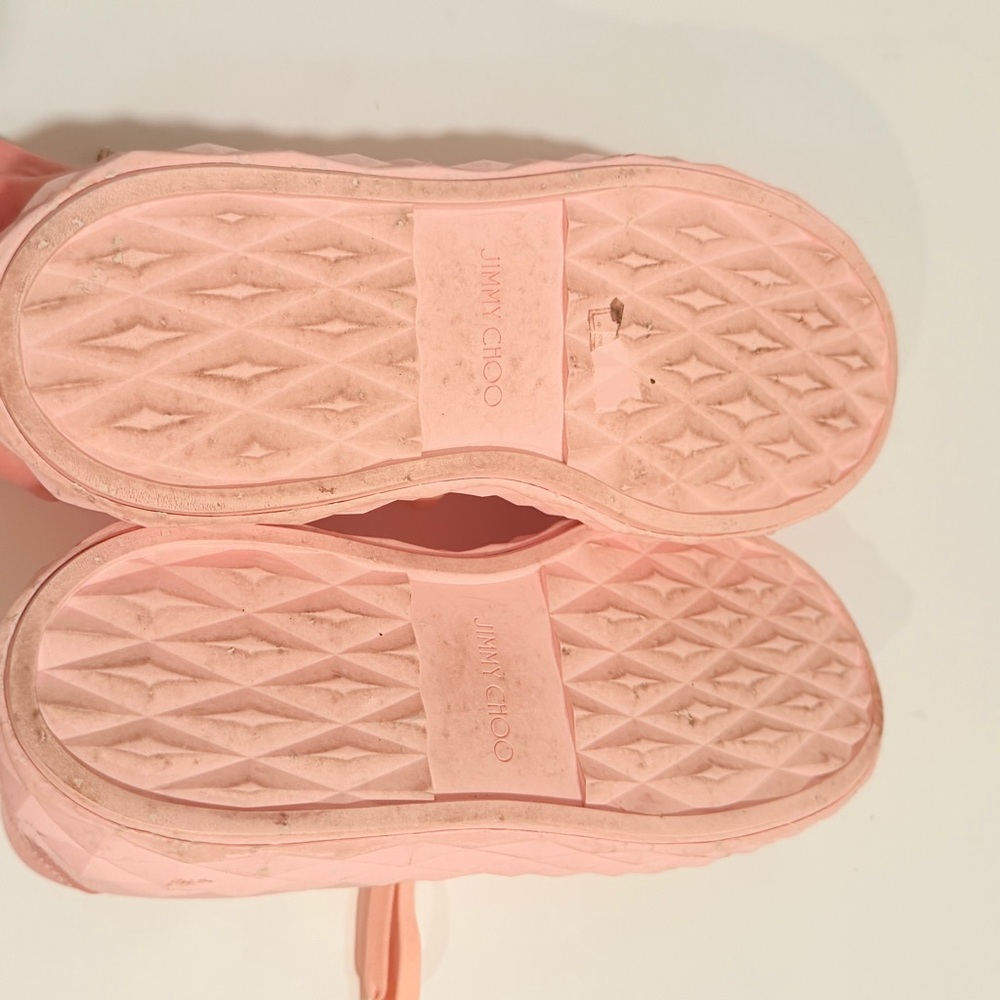 Iconic Jimmy Choo Blush Pink Platform Sneakers Size 7.5 - Picture 14 of 16